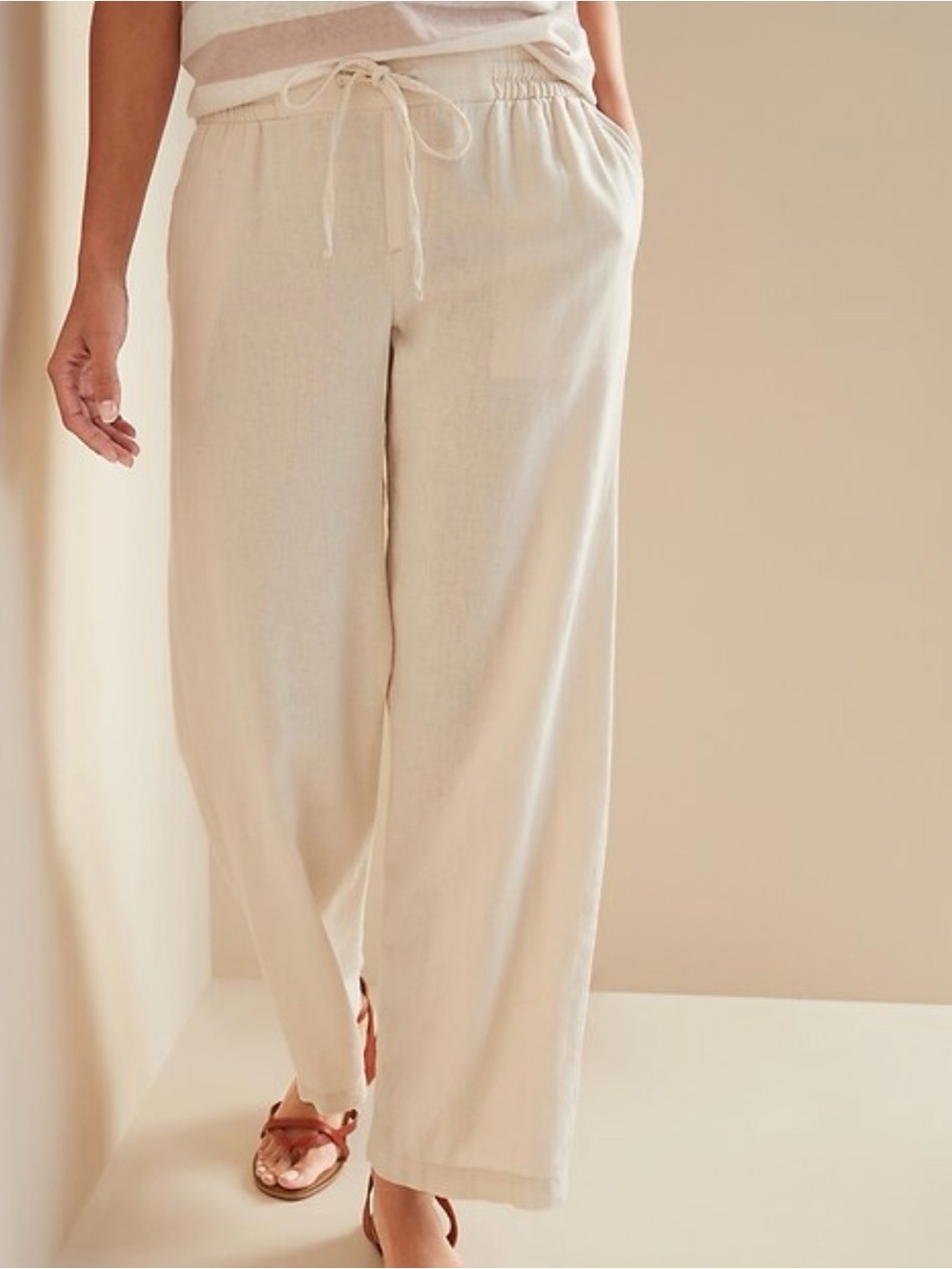 Old Navy Linen Blend Wide Leg Pants